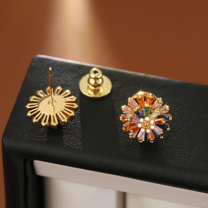 Rainbow Firework Stud Earrings