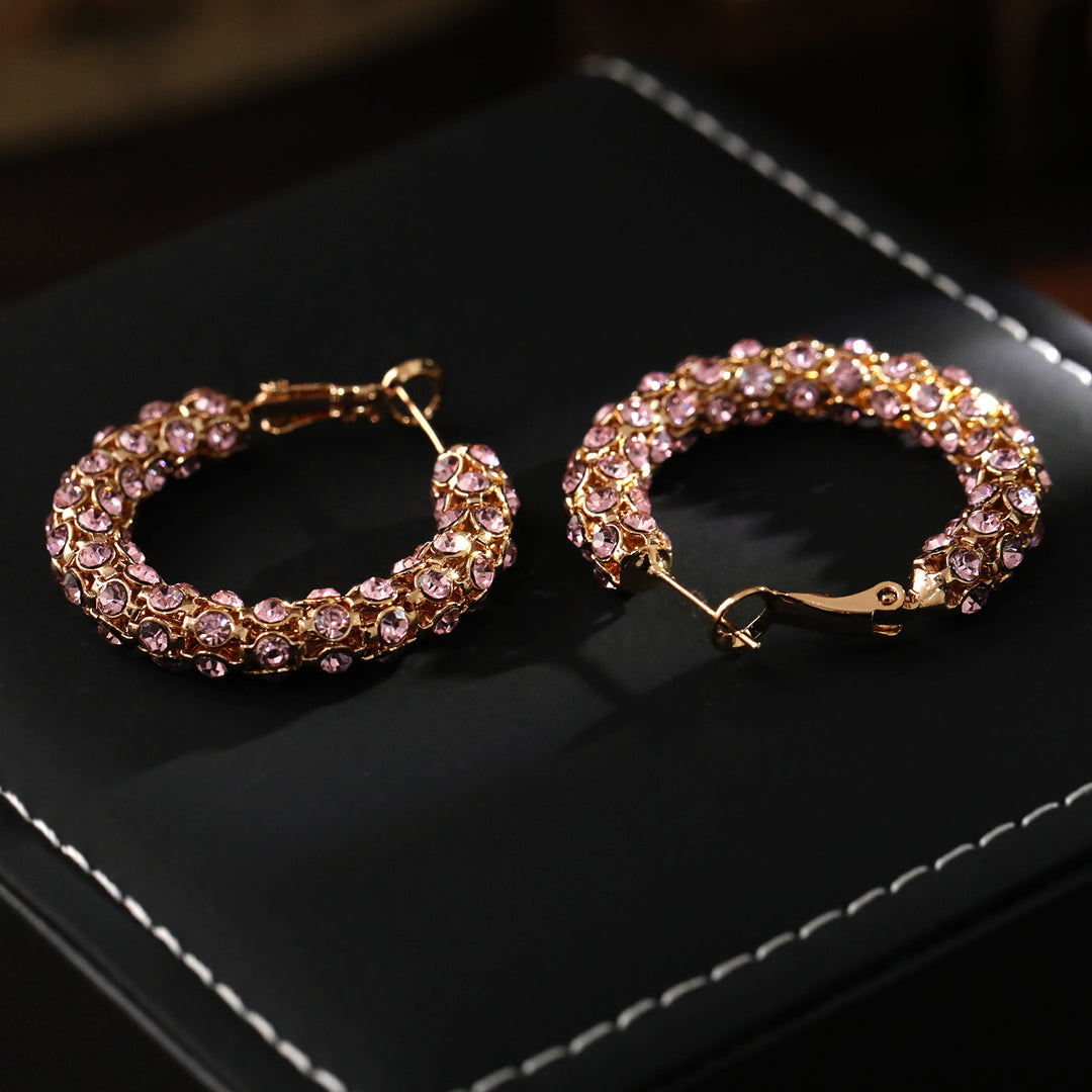 Bold Twisted Purple Hoop Earrings