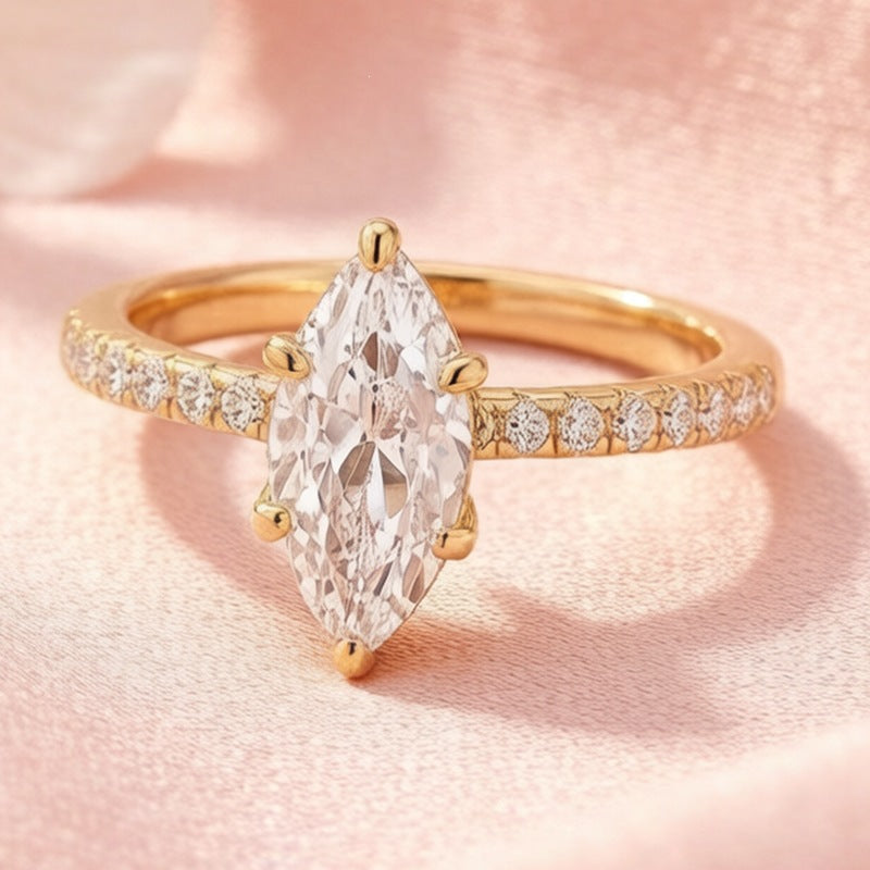 1.5 Carat Marquise CZ Engagement Ring