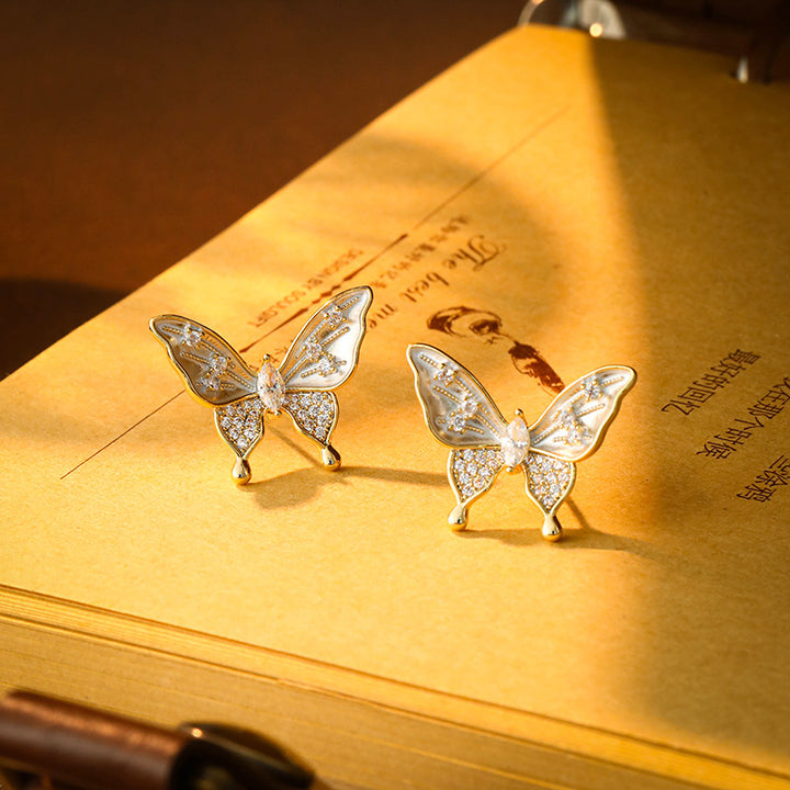 Butterfly Wing Sparkle Stud Earrings