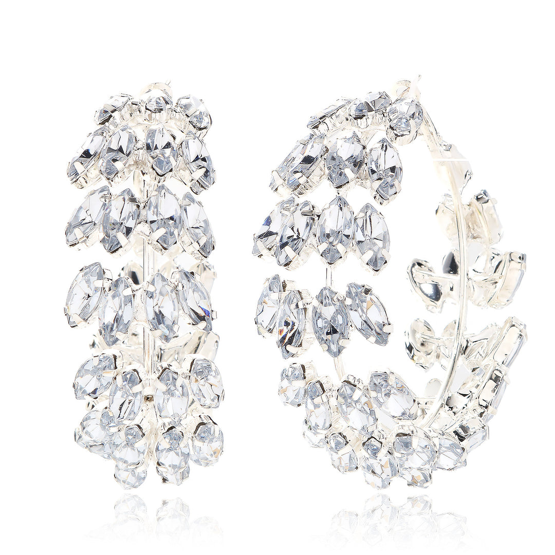 Marquise Cluster Statement Hoop Earrings