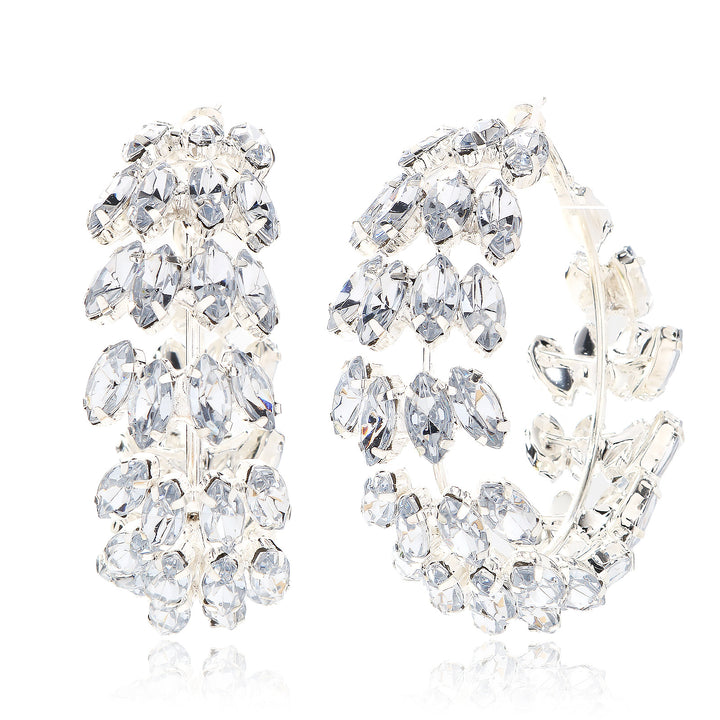 Marquise Cluster Statement Hoop Earrings