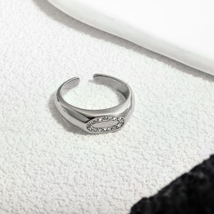 Oval Pavé Adjustable Statement Ring
