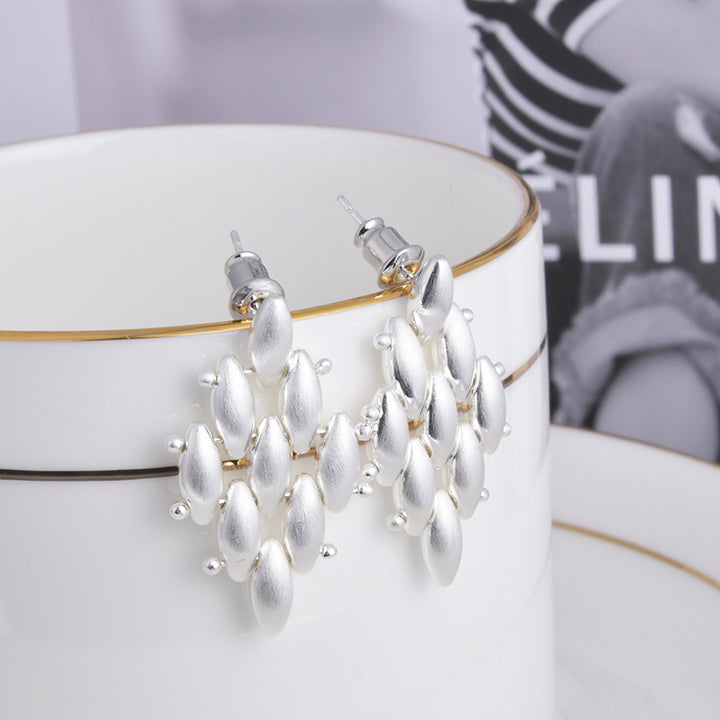 Matte Multi Petal Metal Drop Earrings
