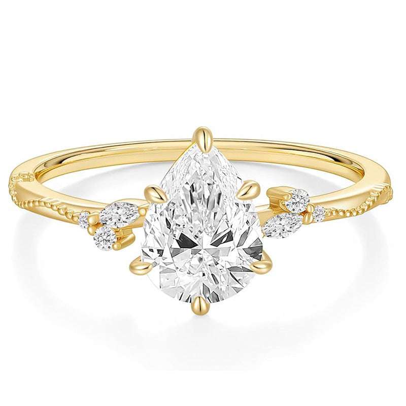 Pear Cut Teardrop Ring