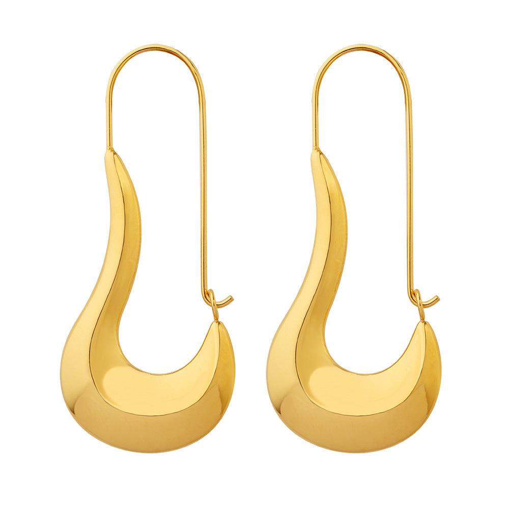 Sculpted Teardrop Hook Earrings