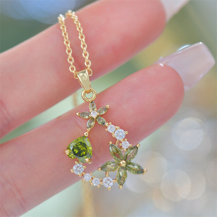Garden Style Floral Pendant Jewelry Set