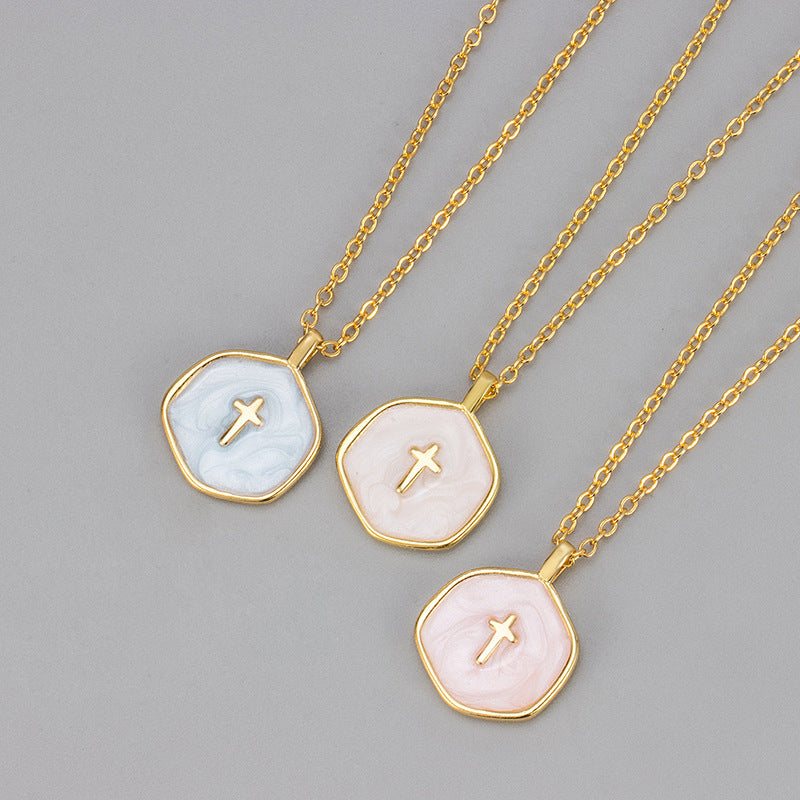 Colorful Enamel Cross Necklace