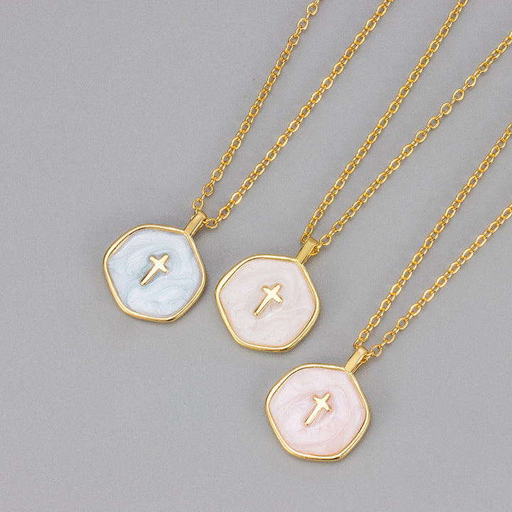 Colorful Enamel Cross Necklace