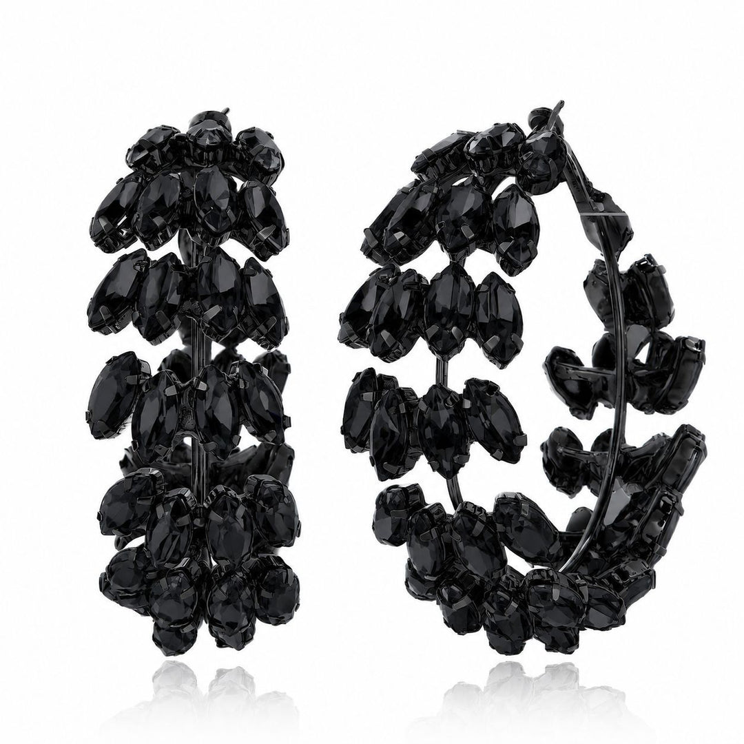 Marquise Cluster Statement Hoop Earrings