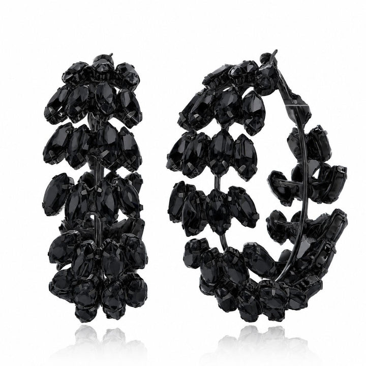 Marquise Cluster Statement Hoop Earrings