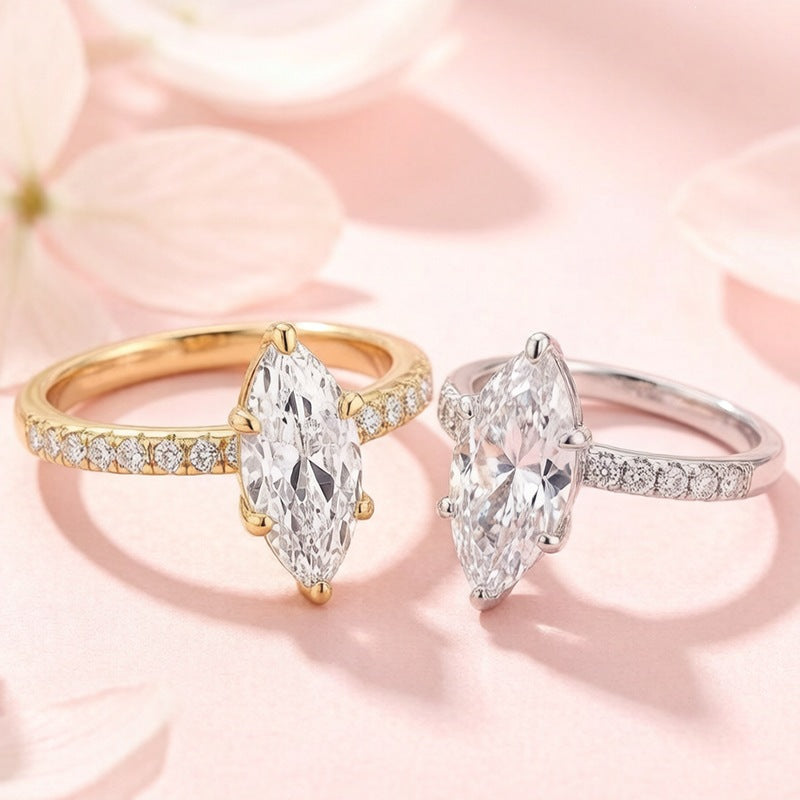 1.5 Carat Marquise CZ Engagement Ring
