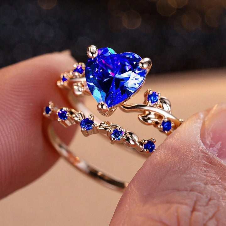 Heart Zircon Stackable Ring Set for Couples
