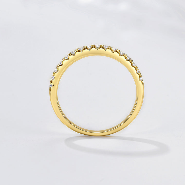 Women Half Band Cubic Zirconia Ring