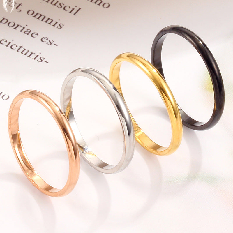 Minimal Polished Titanium Steel Band Ring