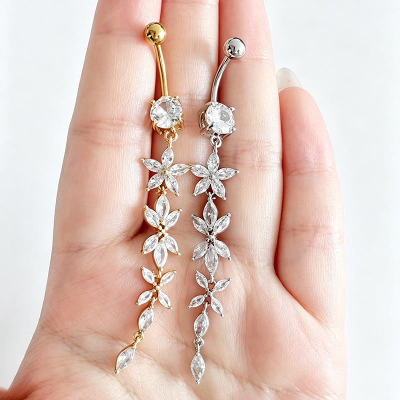 Floral Belly Ring Beach Style