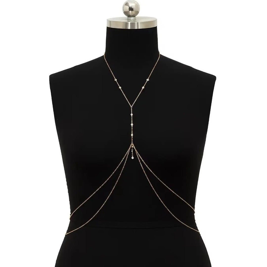 Layered Zircon Body Chain Beach Party Accessory