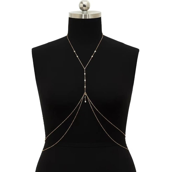Layered Zircon Body Chain Beach Party Accessory