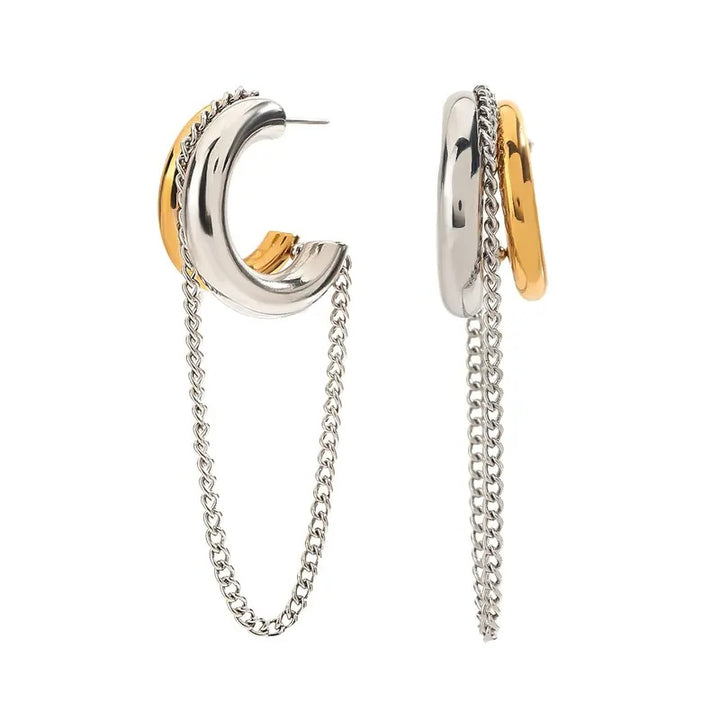 Connected Chain Hoop Earrings