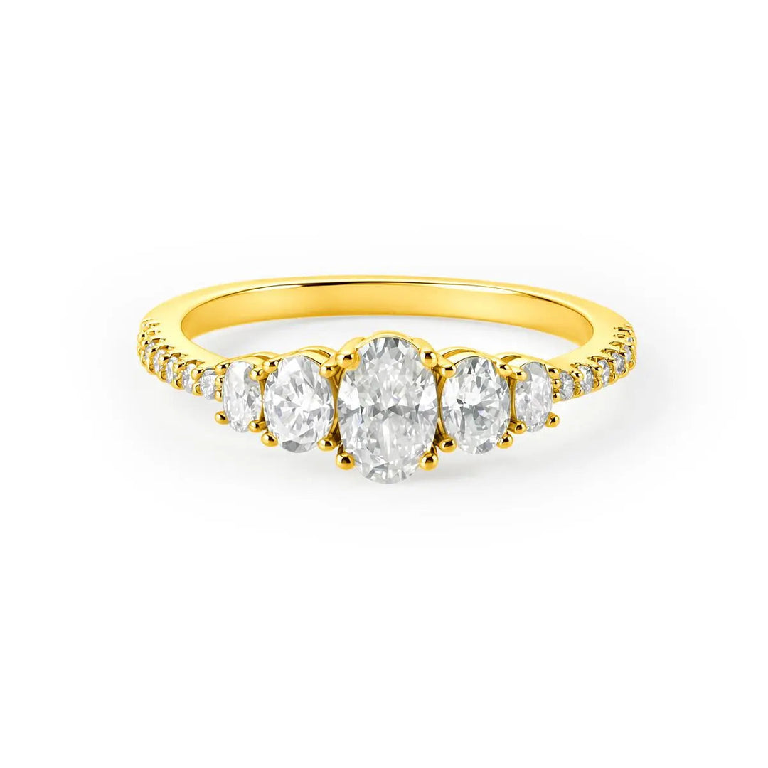 Oval 5 Stone Cubic Zirconia Ring