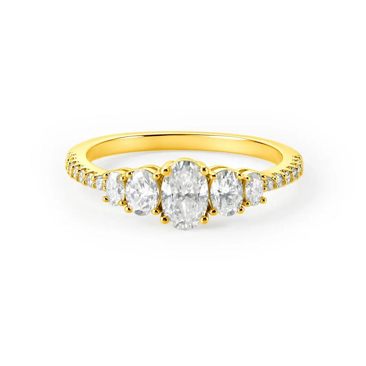 Oval 5 Stone Cubic Zirconia Ring