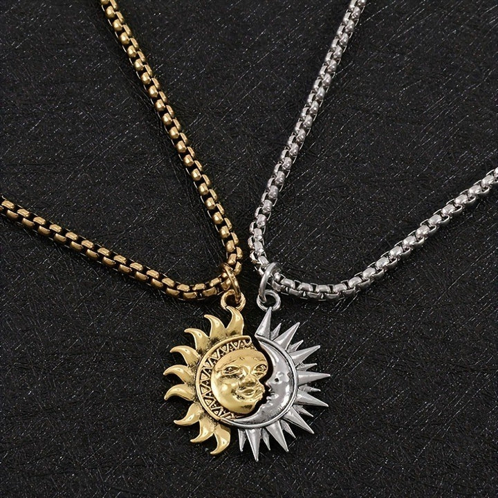 Celestial Sun Moon Necklace Set