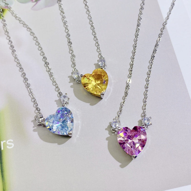 Radiant Heart Crystal Pendant Necklace