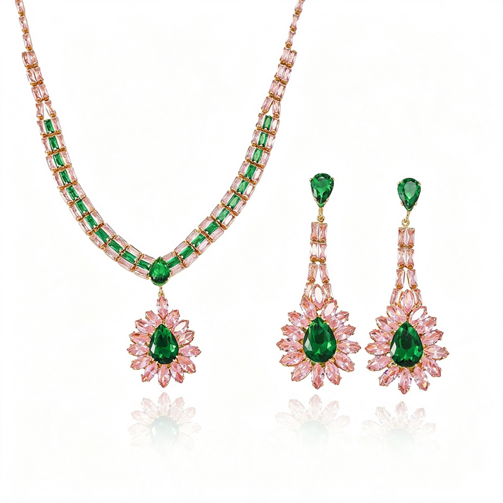 Crystal Drop Jewelry Set Statement Party Look