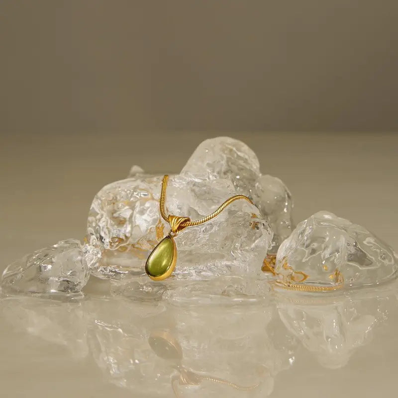 Green Teardrop Necklace