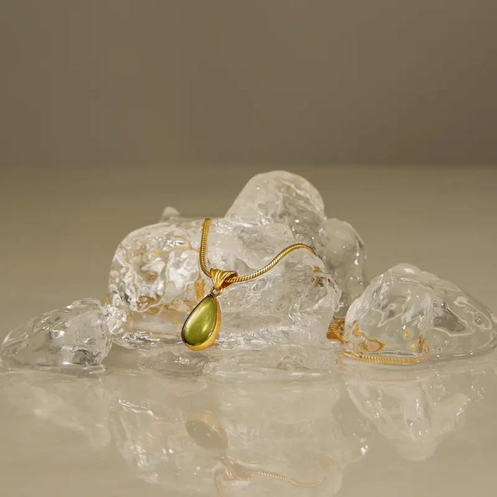 Green Teardrop Necklace