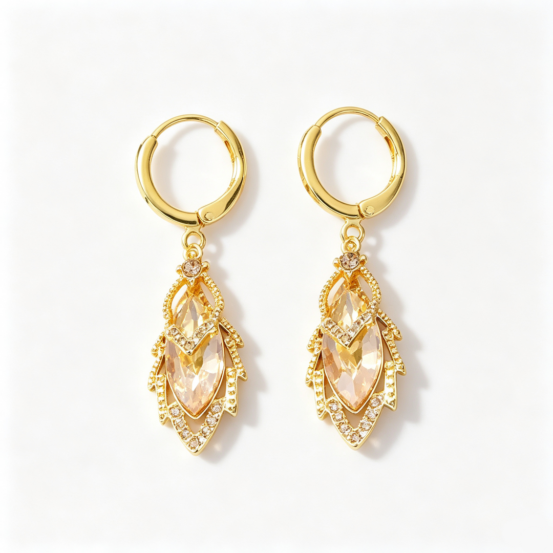 Zircon leaf pendant jewelry