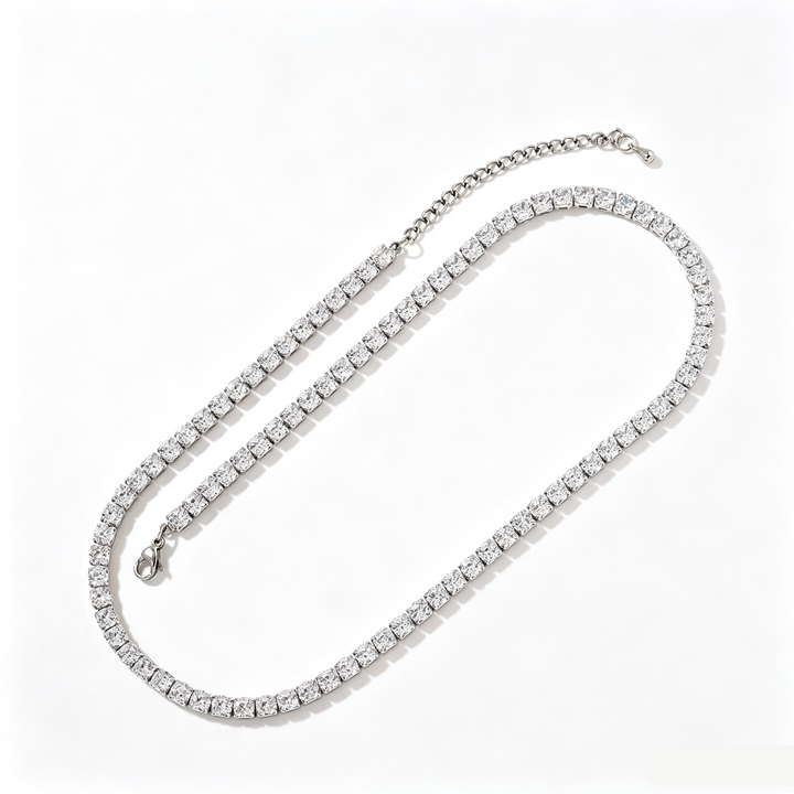Elegant Tiny CZ Tennis Choker Necklace