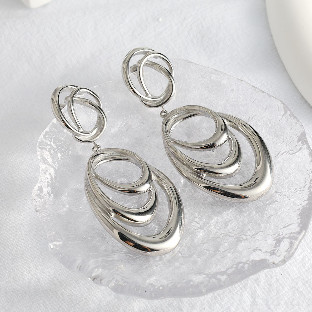 Sculpted Interlocking Drop Earrings