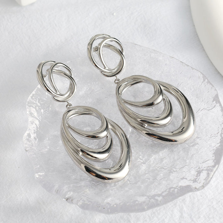 Sculpted Interlocking Drop Earrings