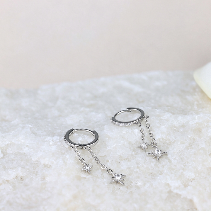 Moon Star Dainty Earring Stack Set