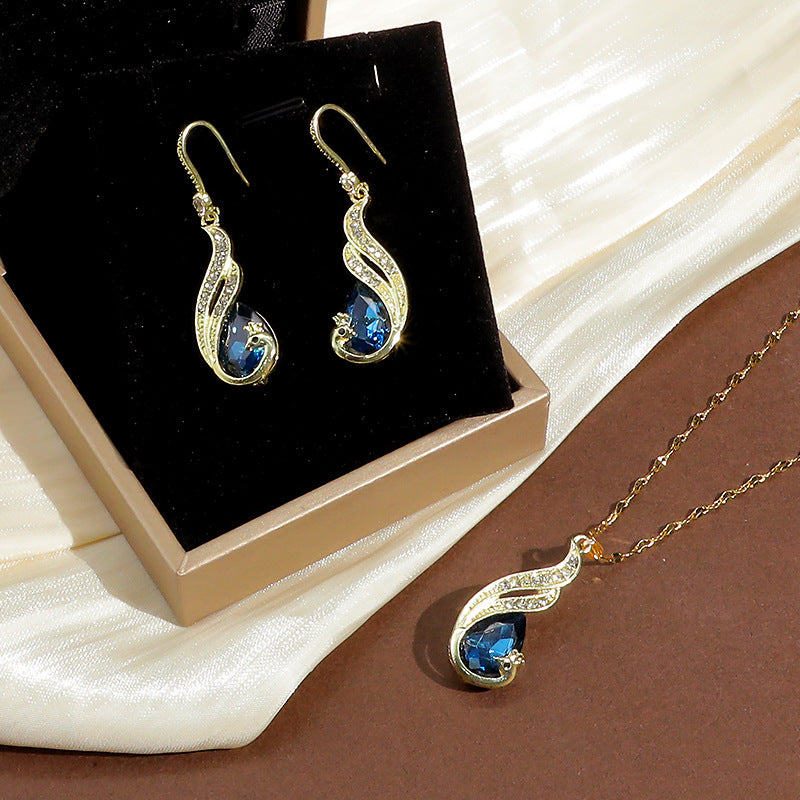 Sapphire Peacock Jewelry Set