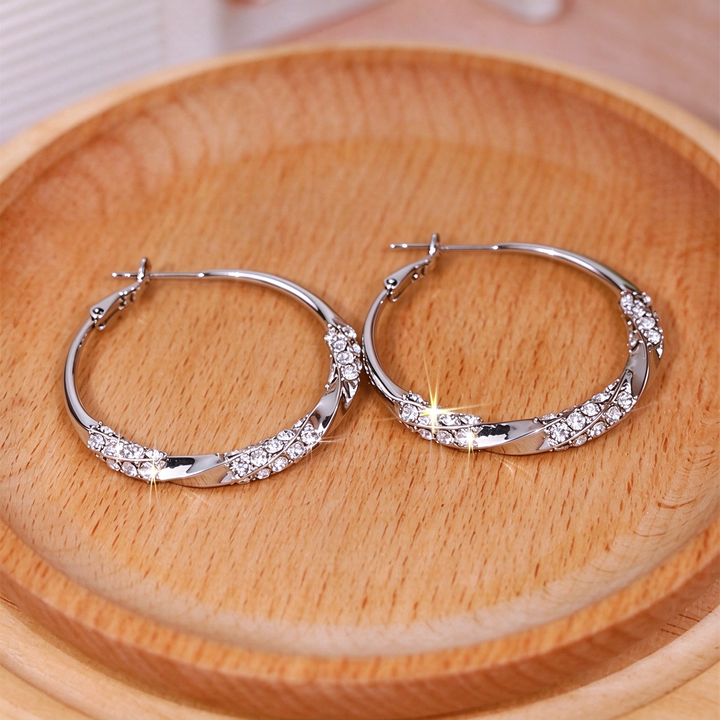 Twisted Sparkle Hoop Earrings