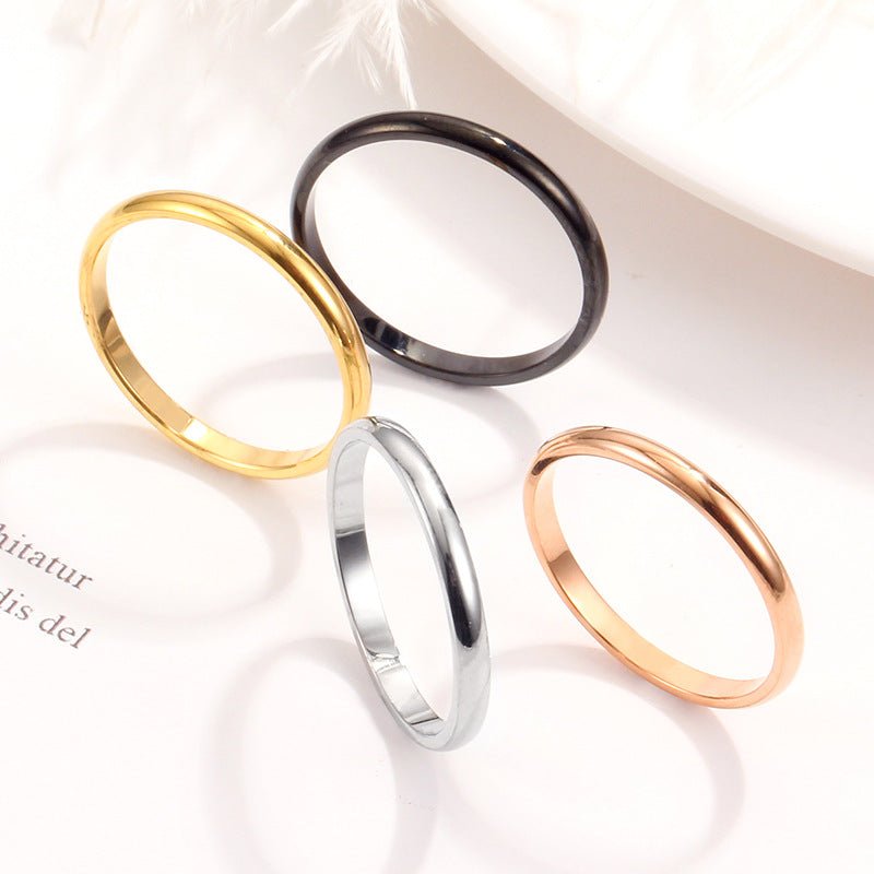 Minimal Polished Titanium Steel Band Ring