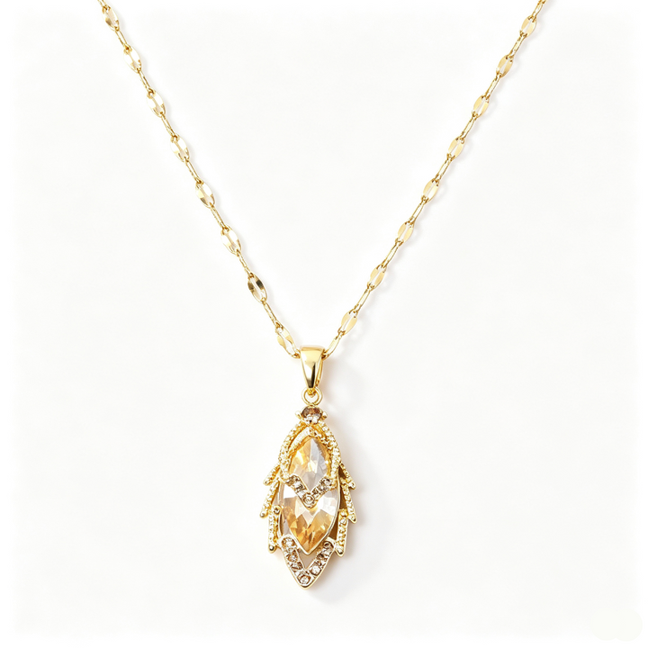 Zircon leaf pendant jewelry