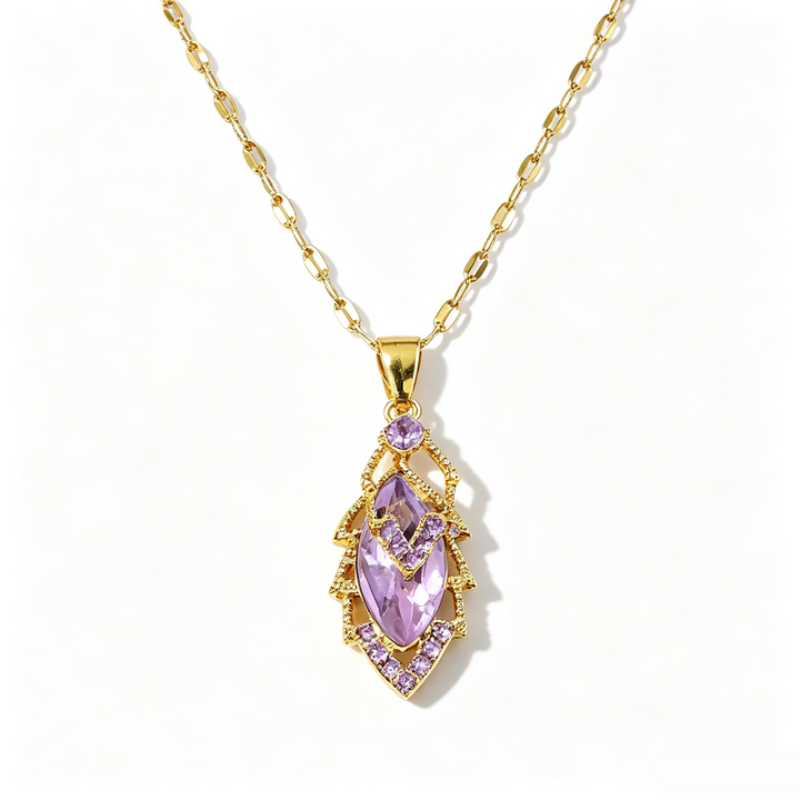 Zircon leaf pendant jewelry
