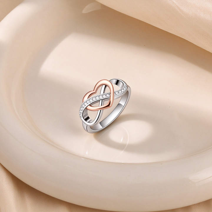 Intertwined Heart Infinity Ring