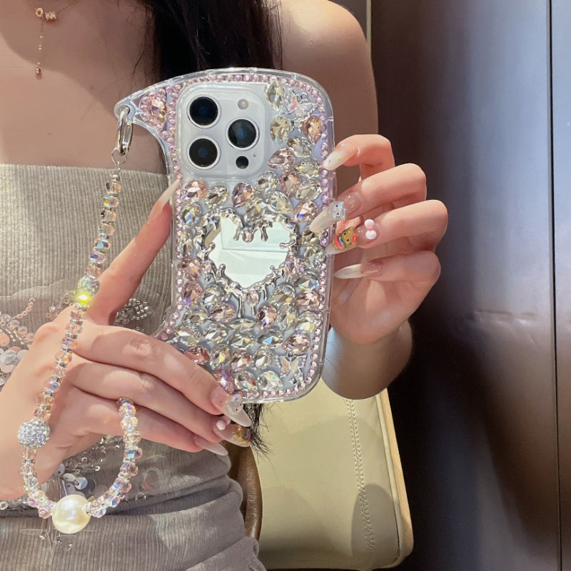 Crystal Mirror Phone Case Mini Bag Strap