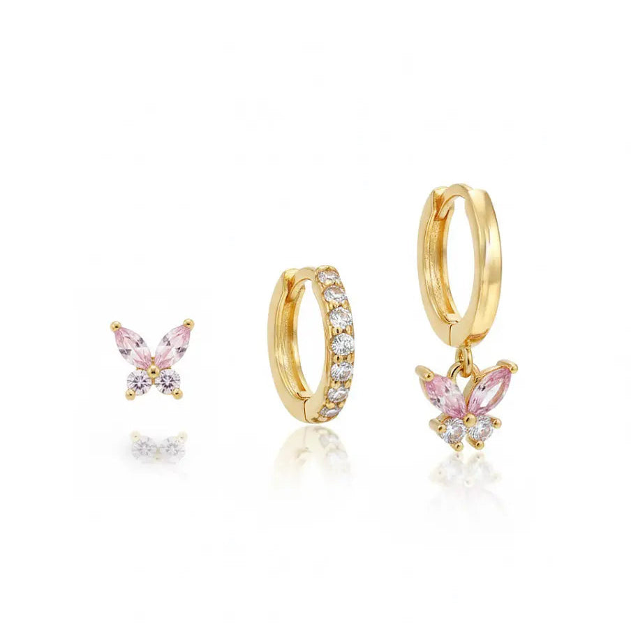 Zircon Butterfly Multi-Piece Earring Set for Women