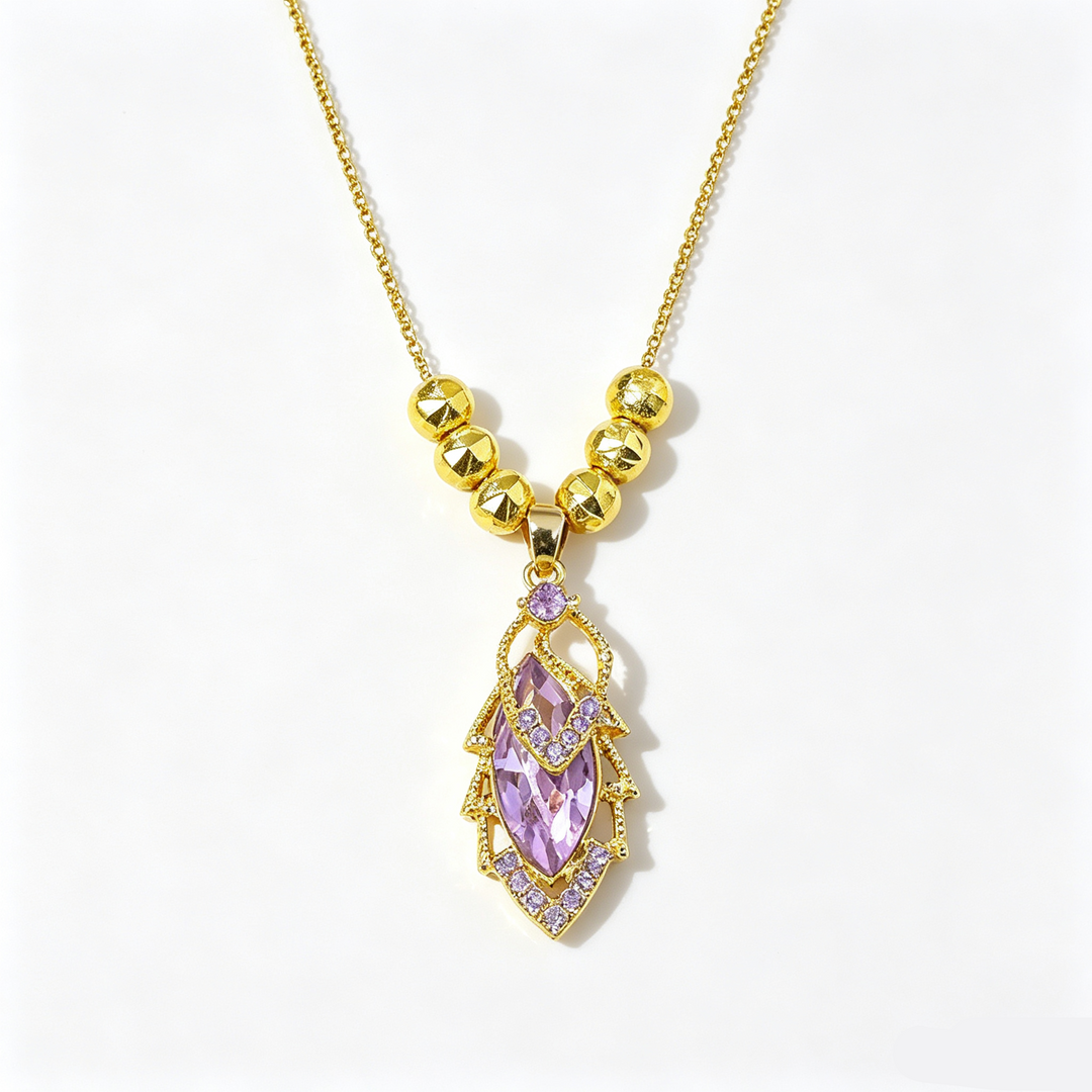 Zircon leaf pendant jewelry