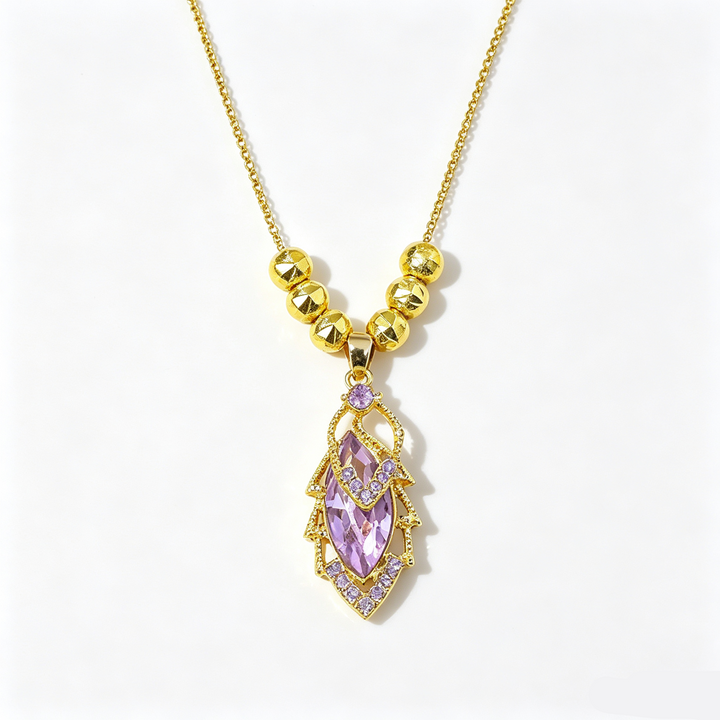 Zircon leaf pendant jewelry