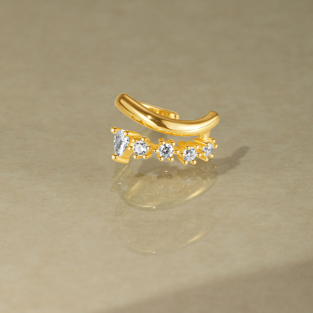 Celestial Star Ear Cuff with CZ Accents
