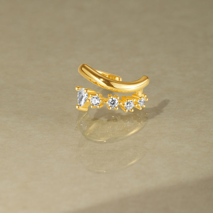 Celestial Star Ear Cuff with CZ Accents