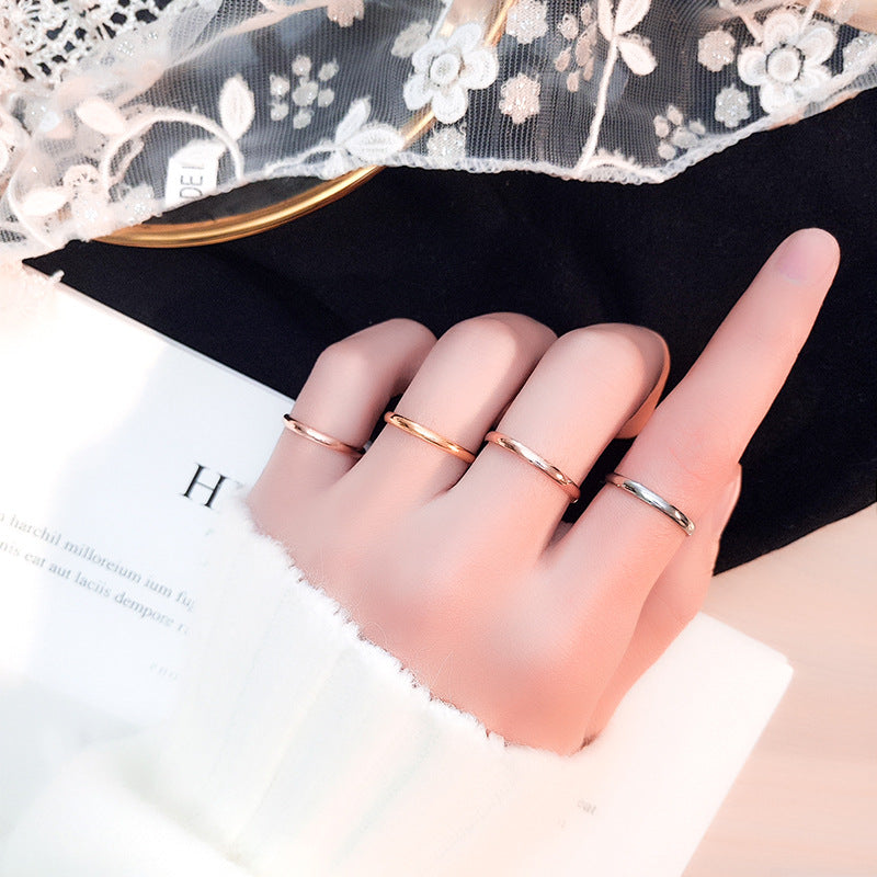 Minimal Polished Titanium Steel Band Ring