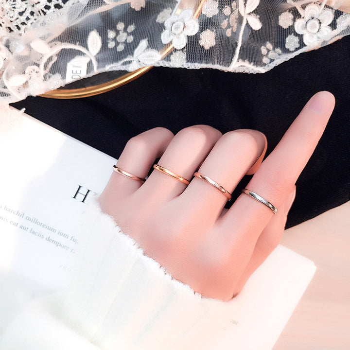 Minimal Polished Titanium Steel Band Ring