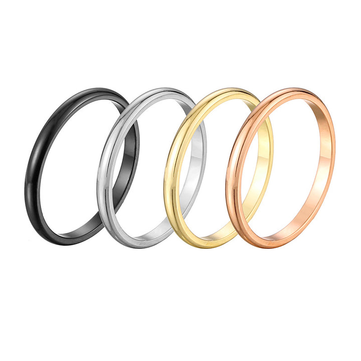 Minimal Polished Titanium Steel Band Ring